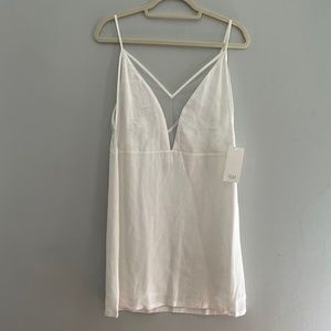 Tobi White Mini Dress w/ Mesh Details - NWT!